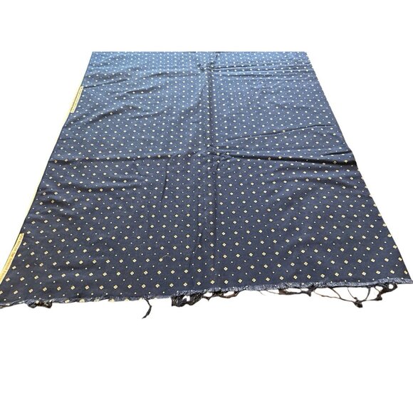 Joan Kessler For Concord Fabrics Inc. Cotton Vintage Fabric Navy/Tan 4.5 yards - Picture 1 of 14